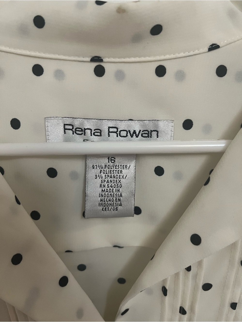 Rena Rowan cream and black polka dot blouse - Picture 2 of 3